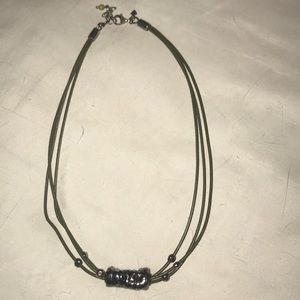 Silpada designs green leather necklace